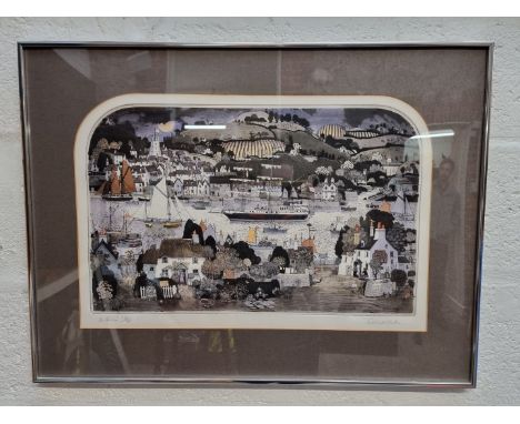 Graham Clarke,&nbsp;'A-Rovin', signed, titled and numbered 150/300, coloured etching, pl.34 x 54cm. 