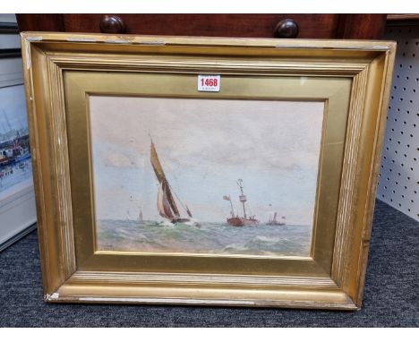 John Fraser,&nbsp;sailing boat passing a light ship, signed, remains of label verso, watercolour, 24.5 x 34.5cm;&nbsp;togethe