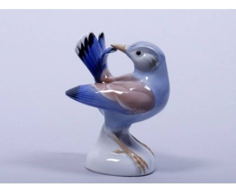   Blauschwänzchen, Rosenthal ca. 1935, Ausführung 2.H.20.Jh.  Entwurf Otto Eichwald (1888 - 1956), Porzellan, naturalistisch 