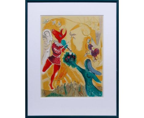   Marc Chagall (1887 in Ljosna, Weißrussland - 1985 in Saint-Paul-de-Vence, Frankreich)  La danse (geigender Stier und Frau m