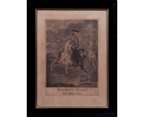   Daniel Nikolaus Chodowiecki (1726 in Danzig, Polen - 1801 in Berlin)  Fridericus Magnus Rex Borussiae, 1758, Radierung, ca.