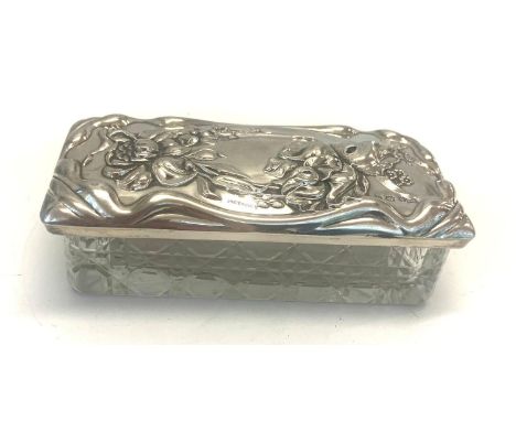 Silver top dressing table trinket box 