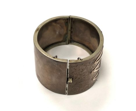 Victorian silver cuff bangle 