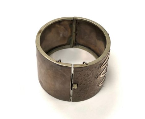 Victorian silver cuff bangle 