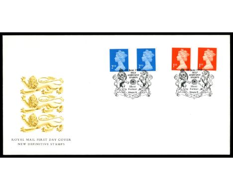 1998 June 22 unadressed first day cover bearing two pairs of Die cut, perf 14½x14, 2nd bright blue and 1st bright orange-red,