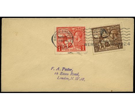 1924 "Wembley" set on plain cover tied 'Empire Exhibition Wembley Park AP 23 24' First day cancel. cat £450