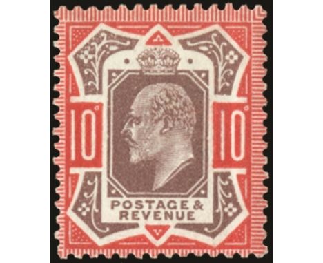 1911 10d Dull reddish purple & aniline pink (F). Very fine unused o.g. example showing variety "No cross on crown" printed at