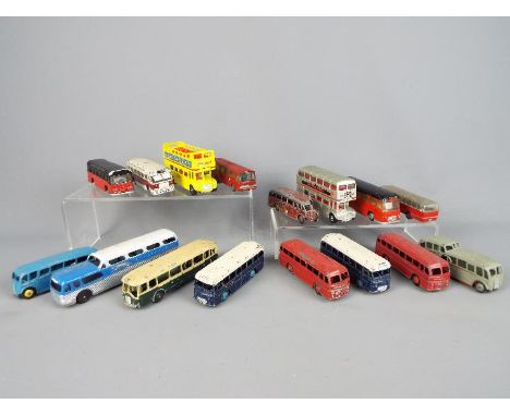 Dinky Toys, Corgi, Budgie, Tootsie, Wiking - A fllet of 16 unboxed diecast and plastic model buses. Lot includes Toosie Toys 