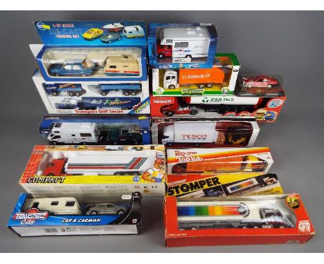 Tonka, Majorette, Joal, Action GT and others - 12 boxed diecast and plastic model vehicles in various scales. Lot includes Jo