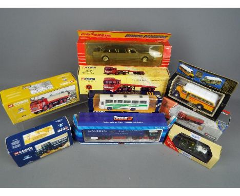 Corgi, Saico, Majorette - Nine boxed diecast model vehicles in various scales. Lot includes Corgi Limited Edition #26401 AEC 