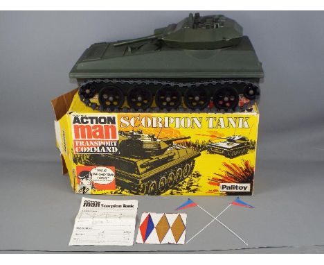 Palitoy - A boxed vintage Palitoy 'Action Man' Scorpion Tank. The tank overall appears to be in overall Very Good condition a