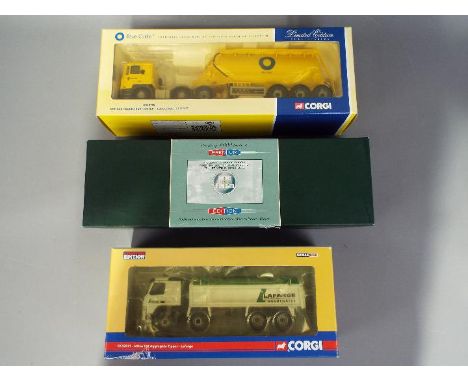 Corgi - Three boxed Corgi diecast model trucks. Lot includes #23301 'Pollock of Musselborough' Ford Transcontinental Platform