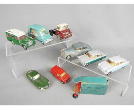 Spot-On - Eight unboxed diecast model vehicles by Spot-On. Lot includes Spot-On Jaguar E-Type in Green; Toneibell Ice Cream V