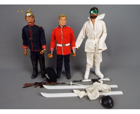 Palitoy - Three unboxed vintage 'Action Man' figures by Palitoy. All three have flock hair and gripping hands and are clothed