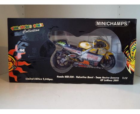 Minichamps Valentino Rossi Collection - a 1:12 scale diecast model Honda NSR500, GP Le Mans 2001 issued in a limited edition,