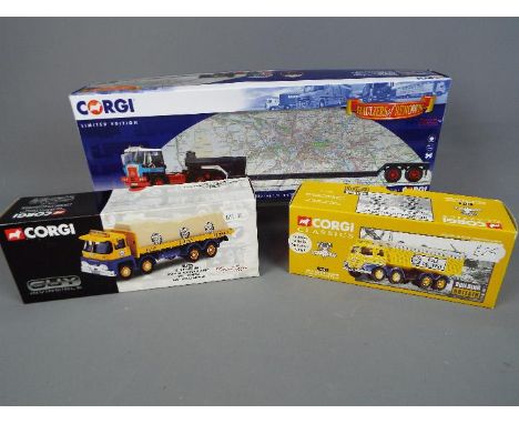 Corgi - Three boxed Corgi diecast model trucks. Lot consists of 'Building Britain' #14501 Blue Circle Cement - Foden S21 Clos