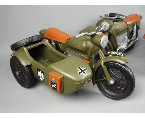 Cherilea - Three unboxed Cherilea #016 Motorcycle and Sidecar suitable for 'Action Man'. All items have German Army labels an