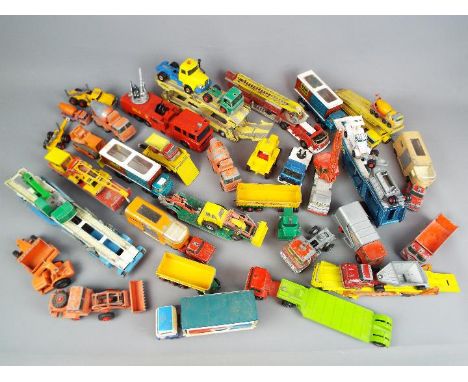 Corgi, Matchbox - Over 30 unboxed predominately diecast commercial vehicles in various scales. Lot includes Matchbox Super ki