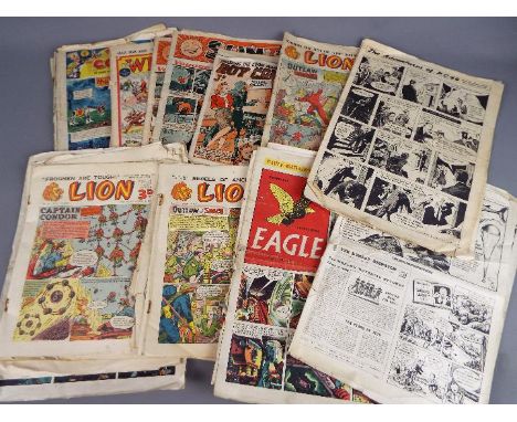 A collection of vintage comics, predominantly 1950's to include Eagle, Wizard, Lion, Sun and similar.