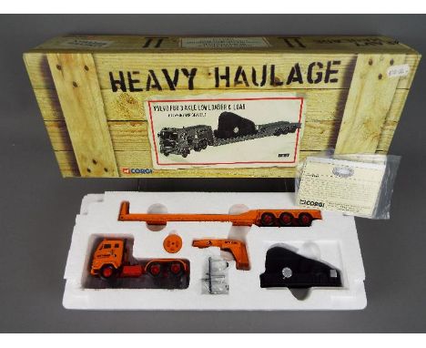 Corgi Heavy Haulage - A boxed Limited Edition Corgi 'Heavy Haulage' CC13104 Volvo F88 3 Axle Low Loader &amp; load - Hovering