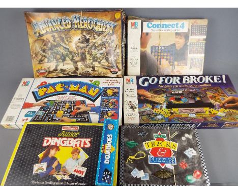 Games Workshop, MB Games, Waddingtons - A group of boxed vintage games including Games Workshop Advanced Heroquest; Connect 4