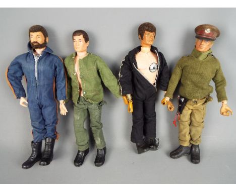 Palitoy - Four unboxed vintage 'Action Man' figures by Palitoy including 'Action Man Atomic Man'. All four have flock hair an