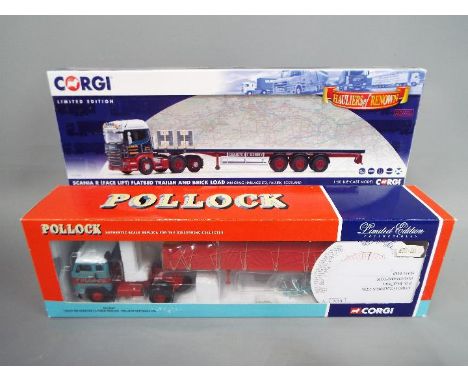 Corgi - Two boxed Limited Edition diecast 1:50 scales model trucks. Lot consists of 'Hauliers of Renown' CC13748 Scania R (Fa