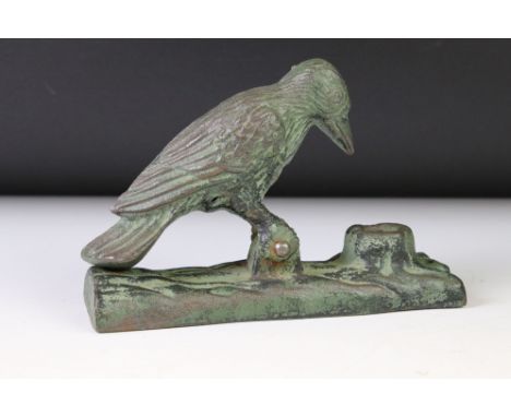 Door Knocker in the form of a Woodpecker on a Tree Trunk, 16cm high 