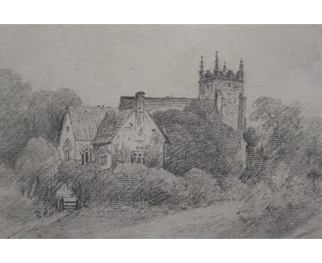 George Frost (1745-1821): pencil sketch, Gipping Church, 19 x 14 cm. Not available for in-house P&amp;P, contact Paul O'Hea a