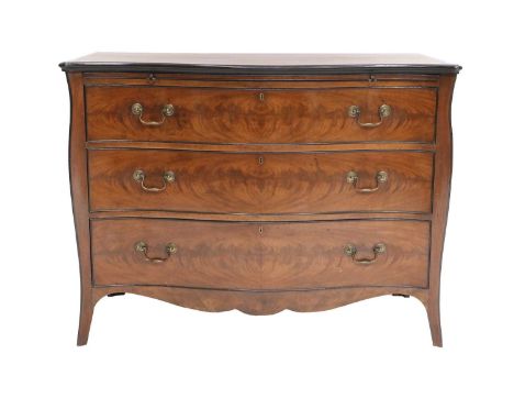 A Late 19th Century Mahogany and Crossbanded Serpentine Commode, in George III style after a design by Henry Hill of Marlboro