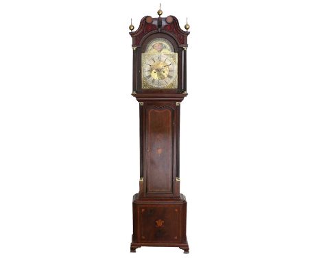 A Mahogany Eight Day Longcase Clock, signed George Binch, Manchester, circa 1780, swan neck pediment, front scroll pierced so