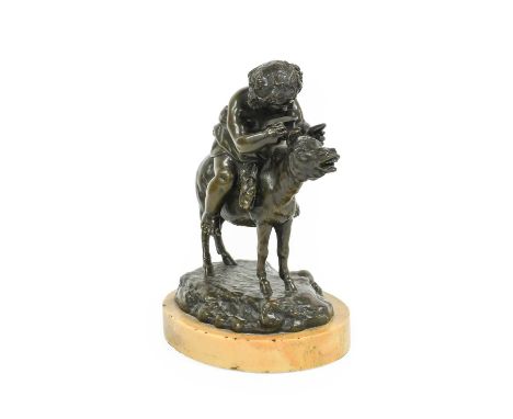 French School (19th century): A Bronze Group of the Drunken Silenus, riding a donkey, on a mound base, signed Sèvres, on a Si