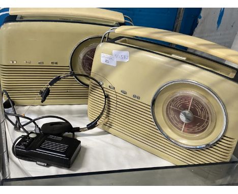 Two vintage Bush radios (one with damage to back) with a voice activated FM transceiver ,