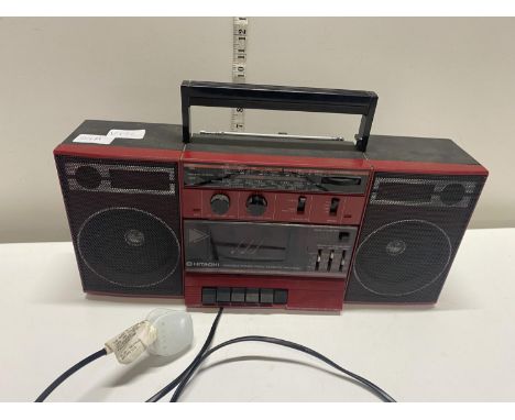 A vintage Hitachi radio cassette player in working order
