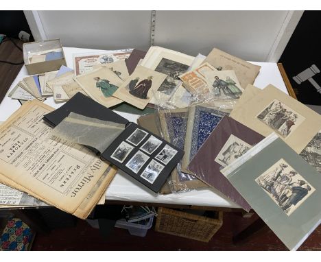 A large box of assorted vintage and antique ephemera