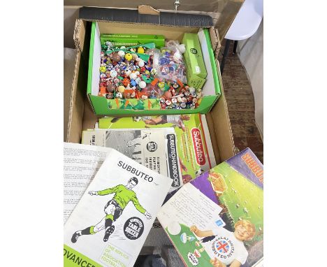 A job lot of assorted misc Subbuteo accessories and magazines etc