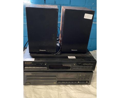 A Pioneer tuner and compact disc player with Panasonic speakers, shipping unavailable