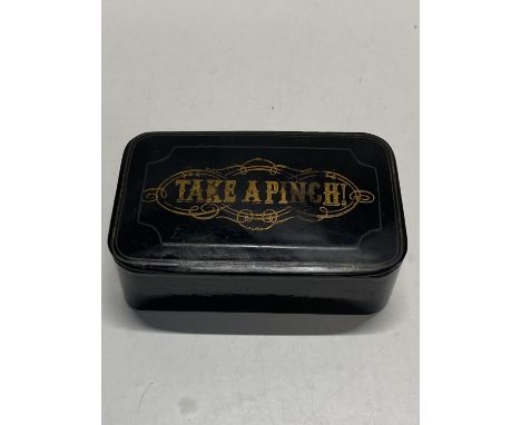 A antique papier mache snuff box