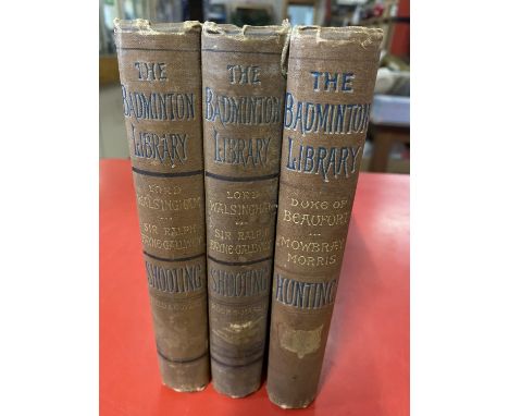 Three antique The Badmington Library books on shooting and hunting