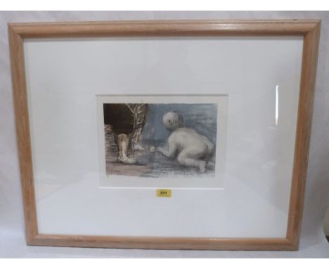 HENRY MOORE O.M; C.H; F.B.A BRITISH 1898-1986 Child playing at mother's knees. Lithograph 7¼' x 11' image size 