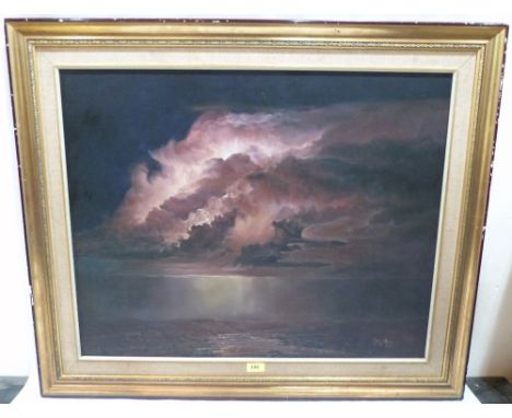 IRMA MARX. SOUTH AFRICAN 20TH CENTURY Thunderstorm over the Limpopo River. Signed. Oil on board 24' x 30'