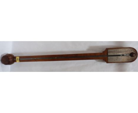 A 19th century walnut mercurial stick barometer, the silvered register marked for C.Casa, London. 34' high