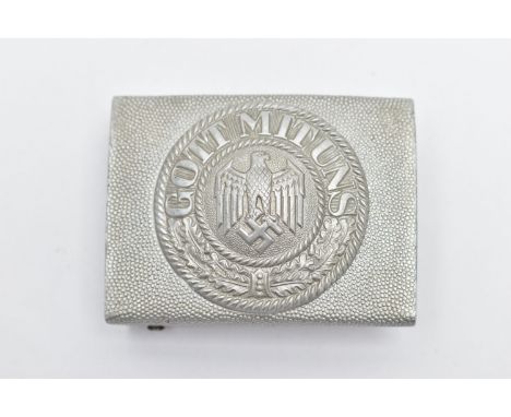 GERMAN 3RD REICH WW2 HEER (ARMY) BELT BUCKLE, two piece alluminium design, with featured recess and 'diamond' trademark of th