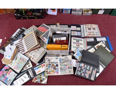 LARGE COLLECTION OF STAMPS IN THREE BOXES,                                   including FDCs from GB and area, a few presentat