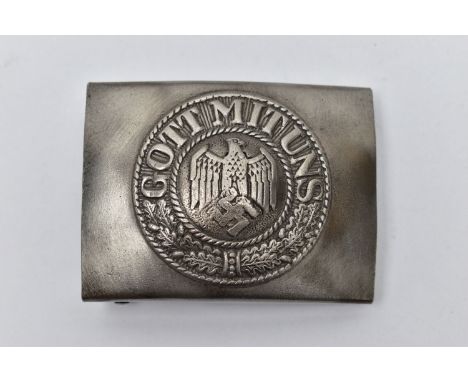 GERMAN 3RD REICH WW2 (ARMY) BELT BUCKLE, one piece design with Diamond pattern trademark, believed to be that of Overoff Cie 
