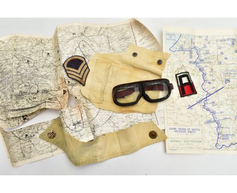 A BOX CONTAINING WW2 ERA MAPS, one copied in black and white (scan), the other colour, showing German formations inc SS Units