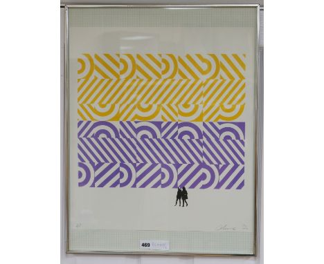 Geoffrey R Reeve, printed 1970. Design for a wall decoration for Euston Station, signed artists proof, 54 x 49cm.