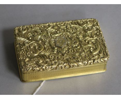A George IV silver gilt snuff box, Nathaniel Mills, Birmingham, circa 1825 (date letter rubbed), 78mm.