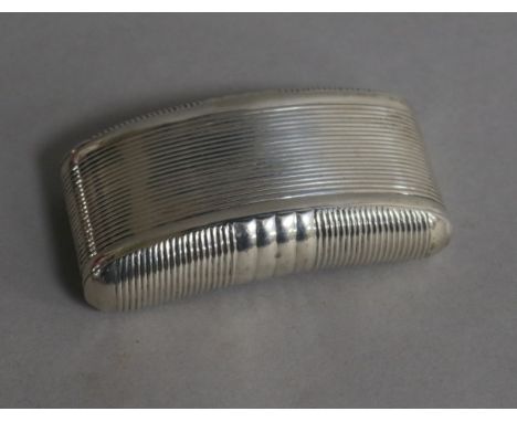 A George III silver concave snuff box, William Pugh, Birmingham, 1811, 6cm.