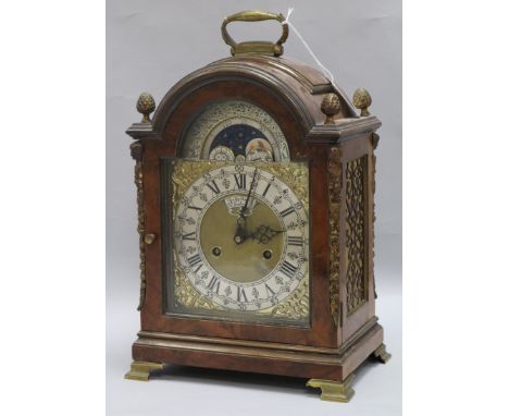 A walnut and gilt metal mounted mantel clock height 40cm